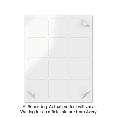 Avery Glossy White Labels 2" x 2" Permanent 120 Labels (22833)