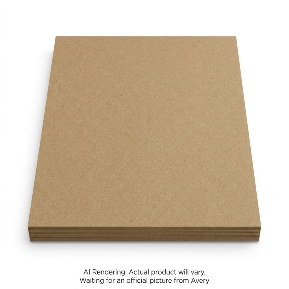 Avery Laser/Inkjet Kraft Brown Labels, 8-1/2" x 11", Permanent, 15 sheets/pkg, 15 labels/pkg