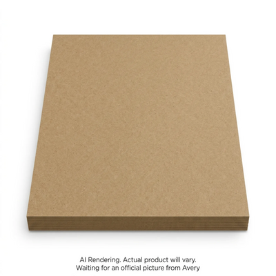 Avery Permanent Kraft Brown Labels 8-1/2" x 11" 15 Sheets (43811)