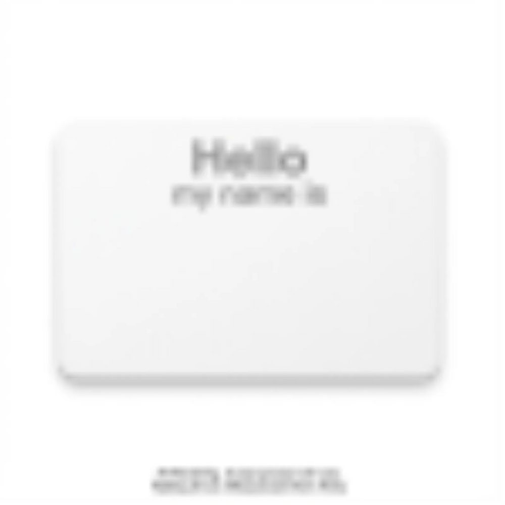 Avery Print or Write Name Badges 2-11/32" x 3?", "Hello my name is", White paper Grey text, 30/pkg