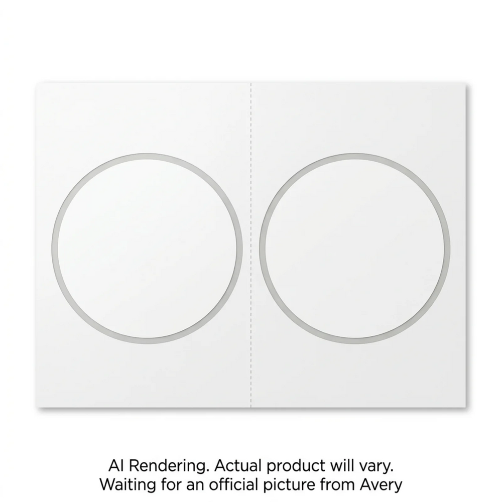 Avery Laser White Waterproof Labels, 5" Diam., Permanent, 6 sheets/pkg, 12 labels/pkg