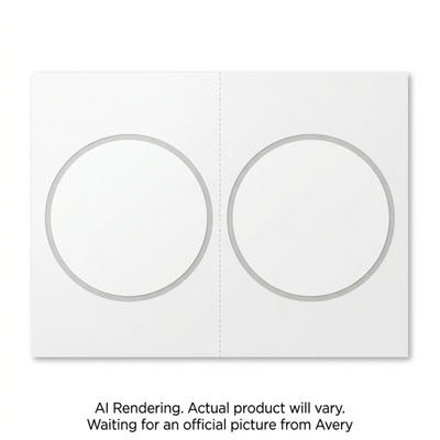 Avery Laser White Waterproof Labels 5" Diameter Permanent 12 Labels (43810)