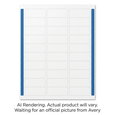 Avery Laser Waterproof Labels 1" x 2", Permanent White, 1500 labels (75522)