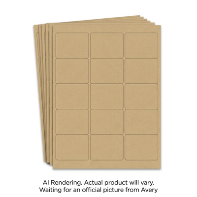 Avery Permanent Kraft Brown Labels 2" x 4" 15 Sheets (43813)