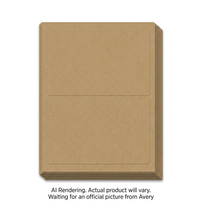 Avery Permanent Kraft Brown Labels 8-1/2" x 5-1/2" 15 Sheets (43812)