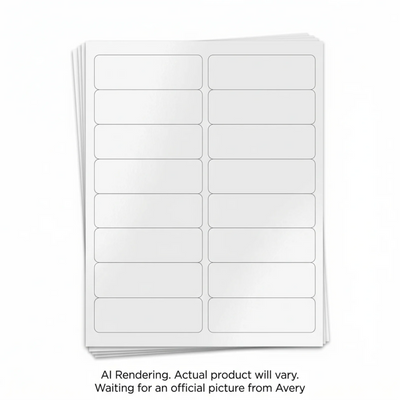 Avery Laser/Inkjet Glossy White Labels 1" x 2-5/8" Permanent 96 Labels (43804)