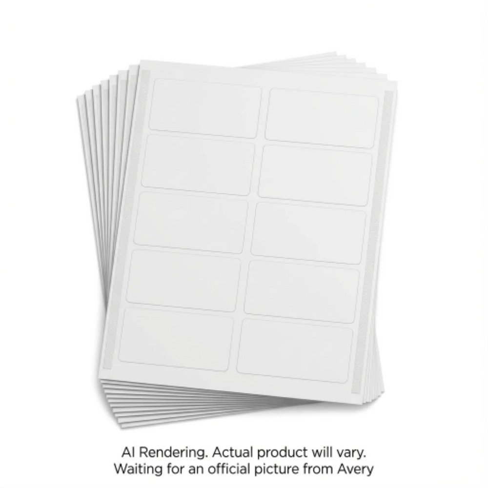Avery Laser Waterproof Labels, 2" x 4", Permanent, White, 10 sheets/env, 100 labels/env