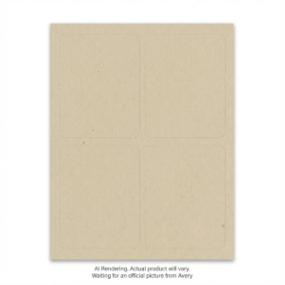 Avery Laser/Inkjet Hemp Labels, 3½" x 4¾", Permanent, 10 sheets/env, 40 labels/env