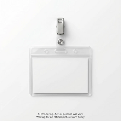 Porte-badges Avery avec pince douce pour vêtement, orientation horizontale, 2¼" x 3½", 50/boîte