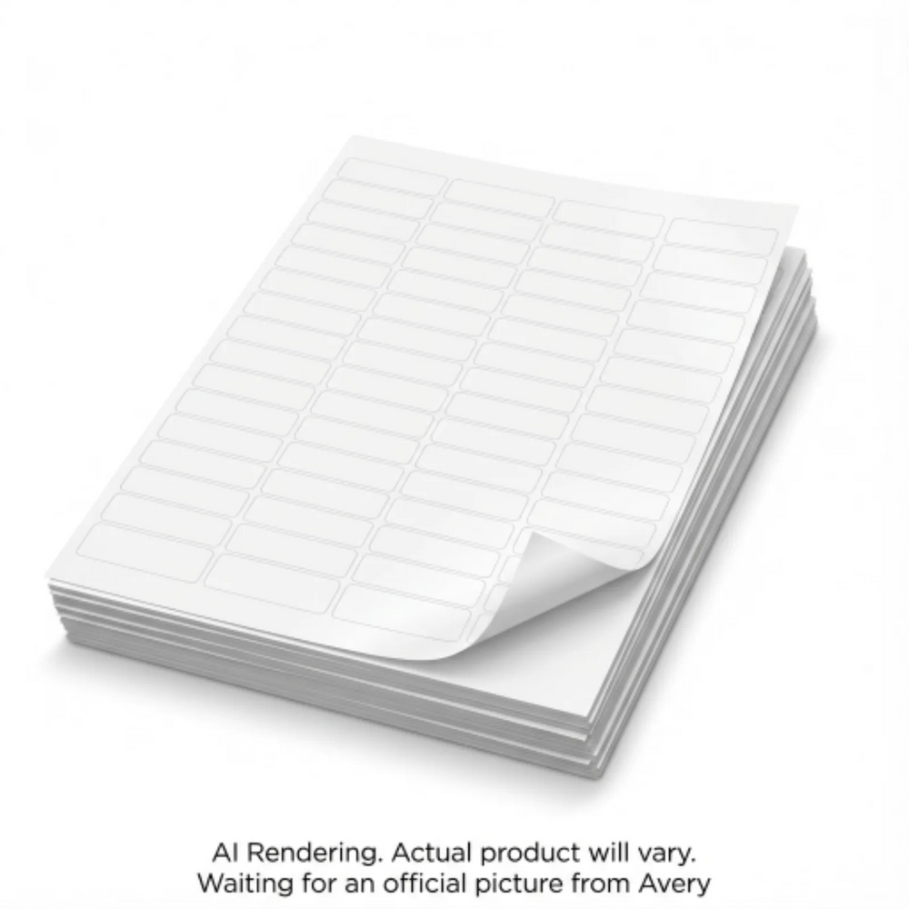 WHITE, EASY PEEL, 1 3/4" X  1/2", PERMANENT,  10 SHEETS