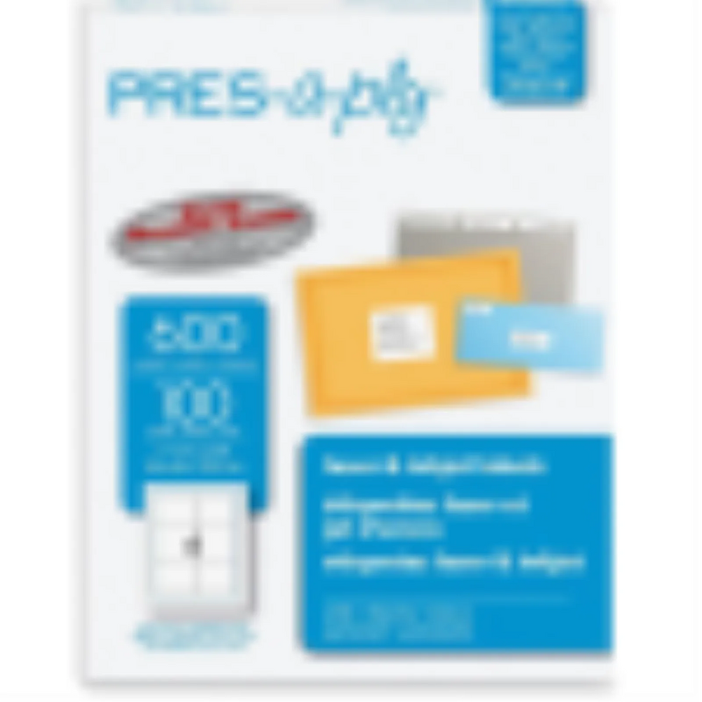 30604 PRESAPLY LABEL, LASER, 3 1/3" X 4" WHITE, 600 LABELS