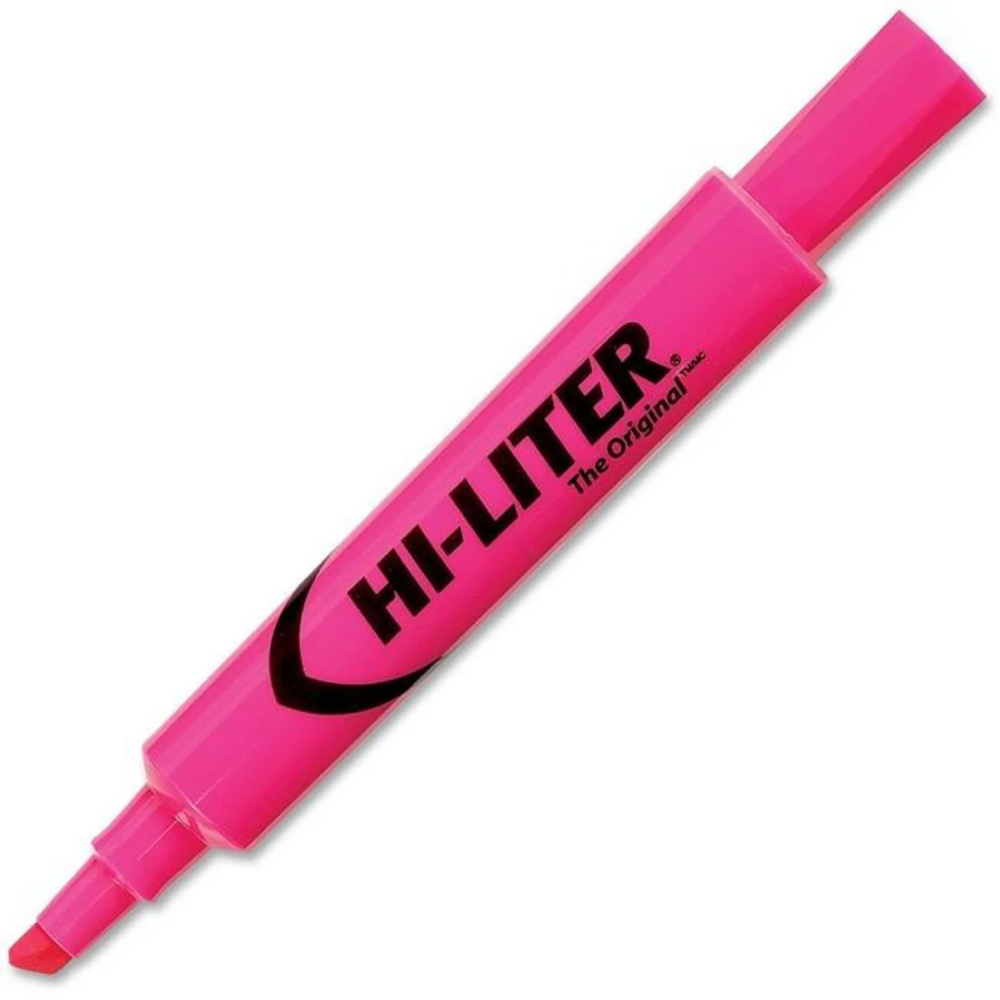 HILITER DESK STYLE, 12/BOX, FLUORESCENT PINK, INDIVID