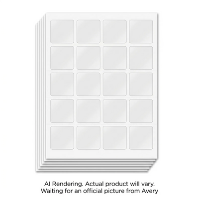 Avery Clear Square Labels 1 1/2" x 1 1/2", Permanent, 240 Labels (7670)
