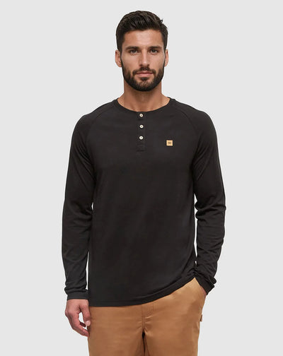 Chandail Henley Baker à Manches Longues en Mélange d'Arbres