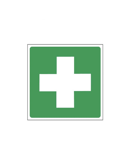 Double-Sided Projecting First Aid Sign - 6" X 6"- First Aid Station/Kit (with Symbol)