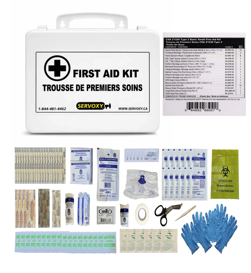 CSA Z1220 TYPE 2 BASIC SMALL FIRST AID KIT BULK Plastic (2-25 Workers)