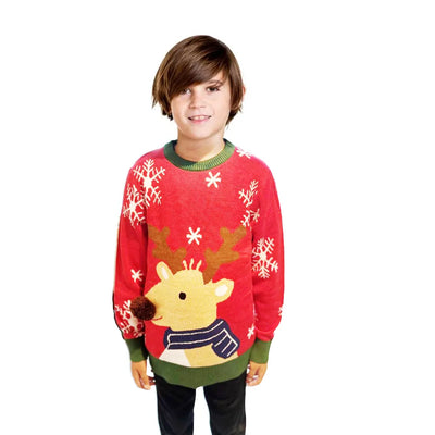 Boy Reindeer Sweater With a Pompom