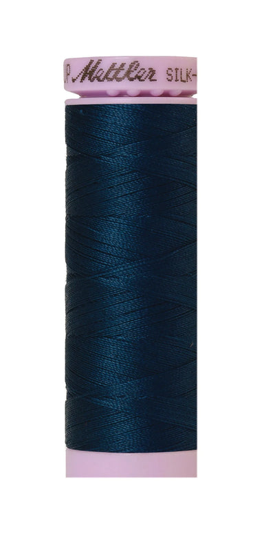 Fil de coton Mettler Silk-Finish 50wt uni 164 verges/150 m Bleu Acier Foncé