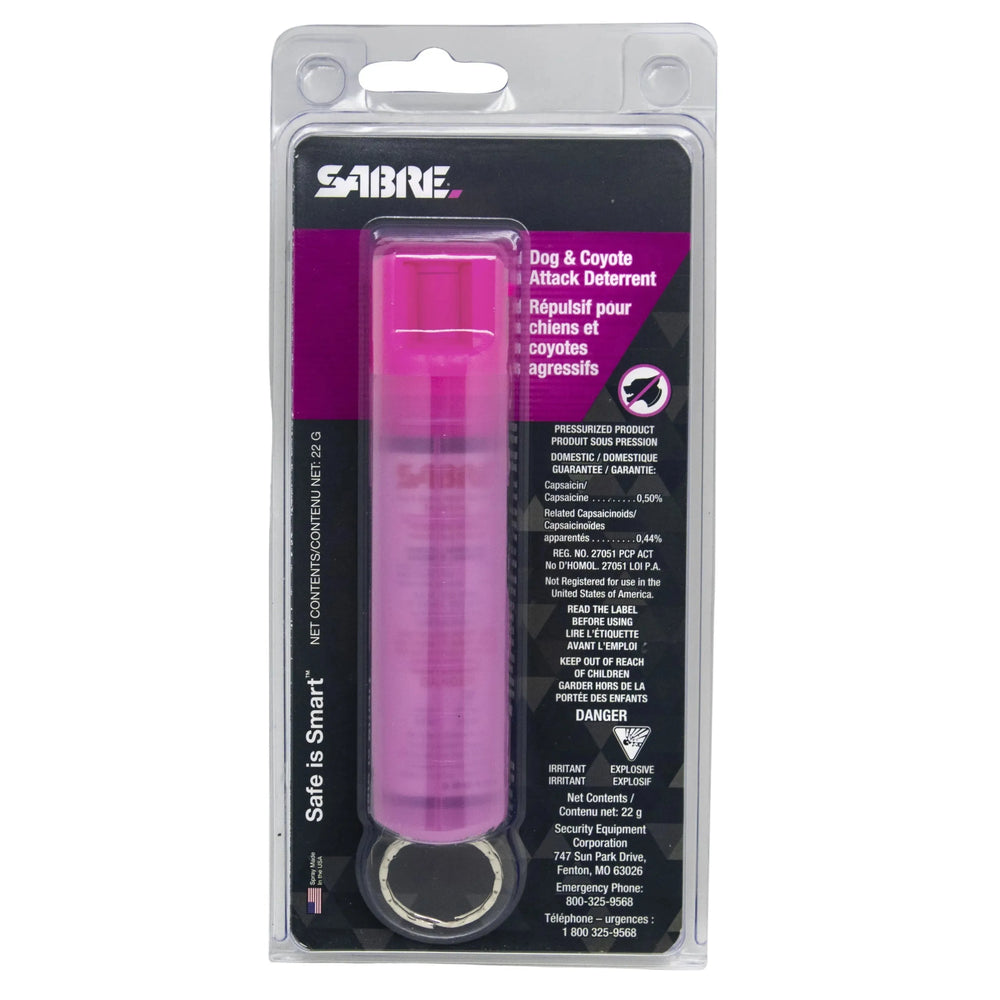 Dissuasif d'attaque pour chiens et coyotes SABRE 22g avec étui et porte-clés