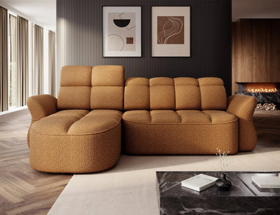 Canapé-lit causeuse Beneth avec rangement - Brun moka