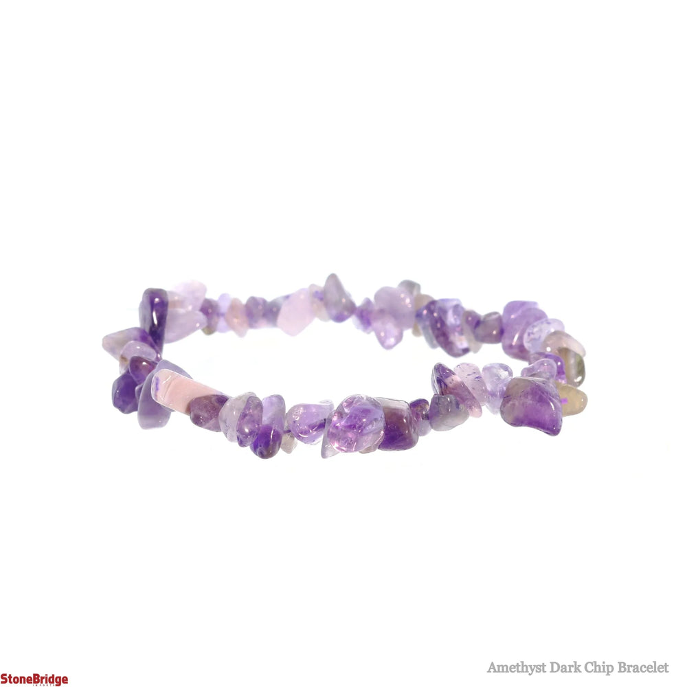 Bracelet d'éclats d'améthyste foncée