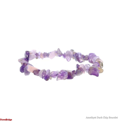 Bracelet d'éclats d'améthyste foncée