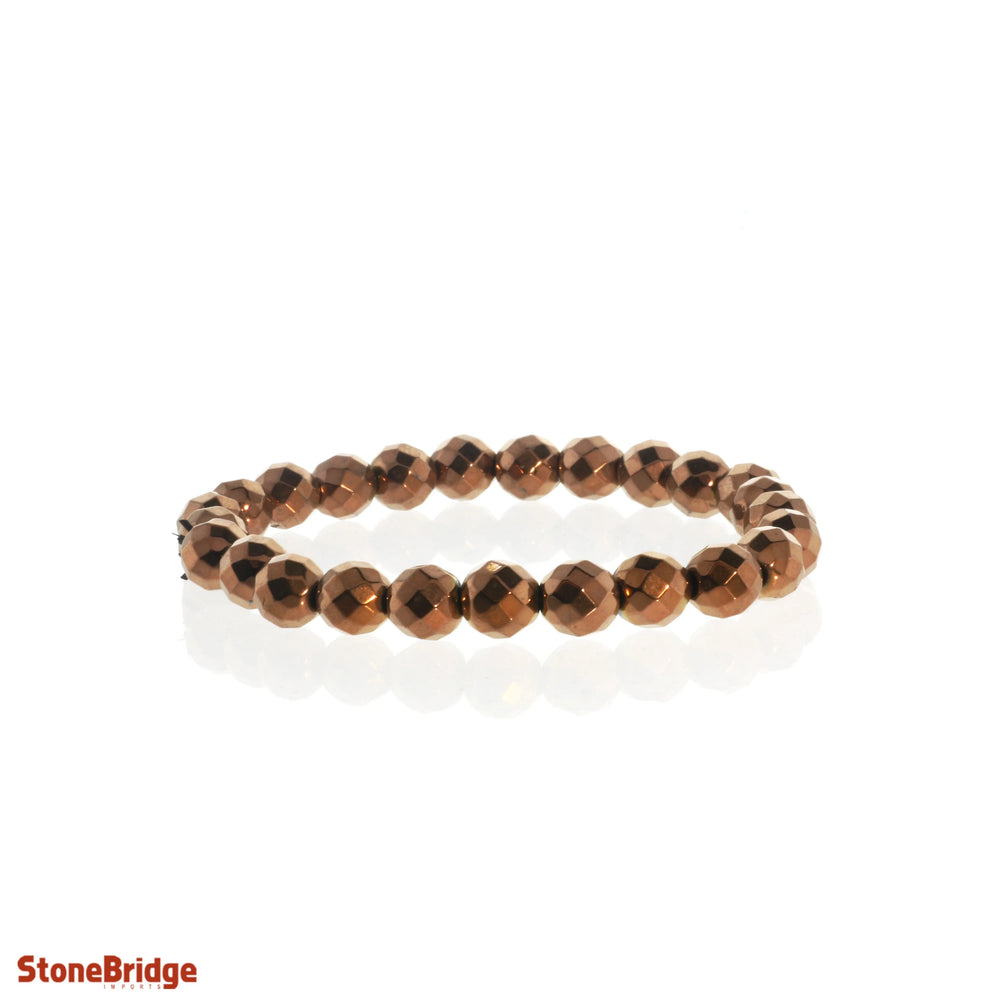 Bracelet Rond en Hématite Cuivrée Facettée - 8mm