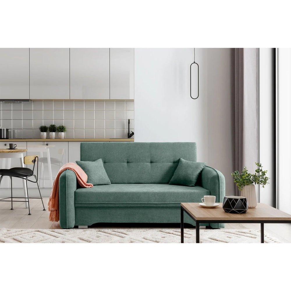 Laine Condo Style 2 Seater Storage Sleeper Sofa - Jade Green