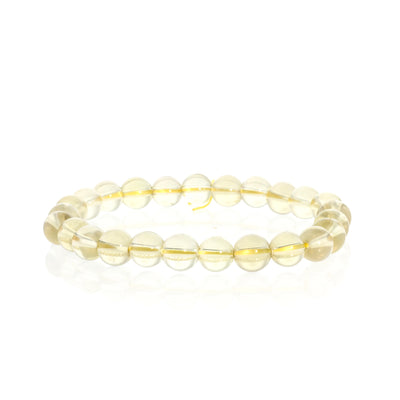 Bracelet Rond en Citrine de Citron - Perles de 8mm