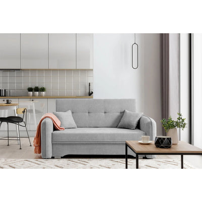 Canapé-lit Laine Condo Style 2 places avec rangement - Gris clair