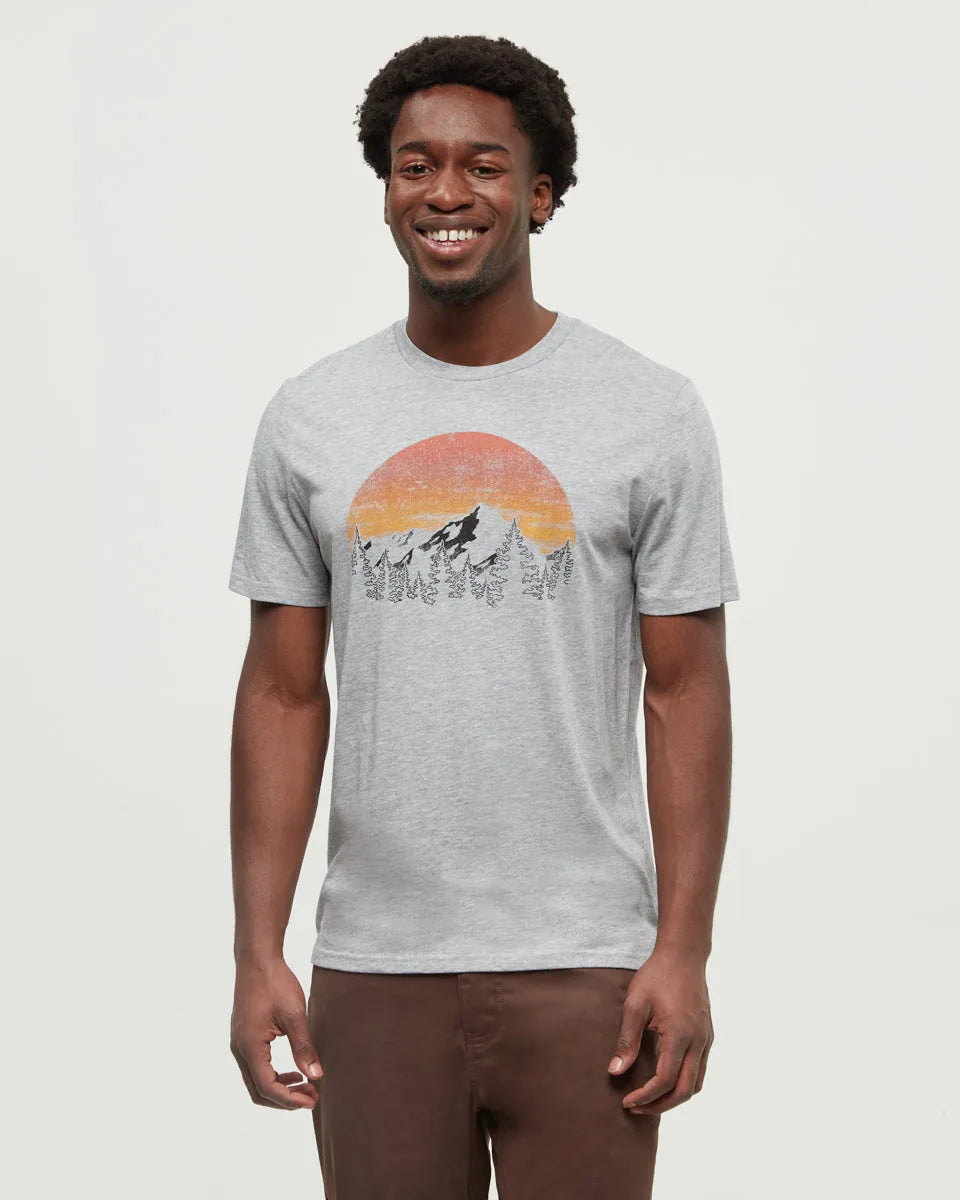 T-shirt style rétro « Coucher de soleil »