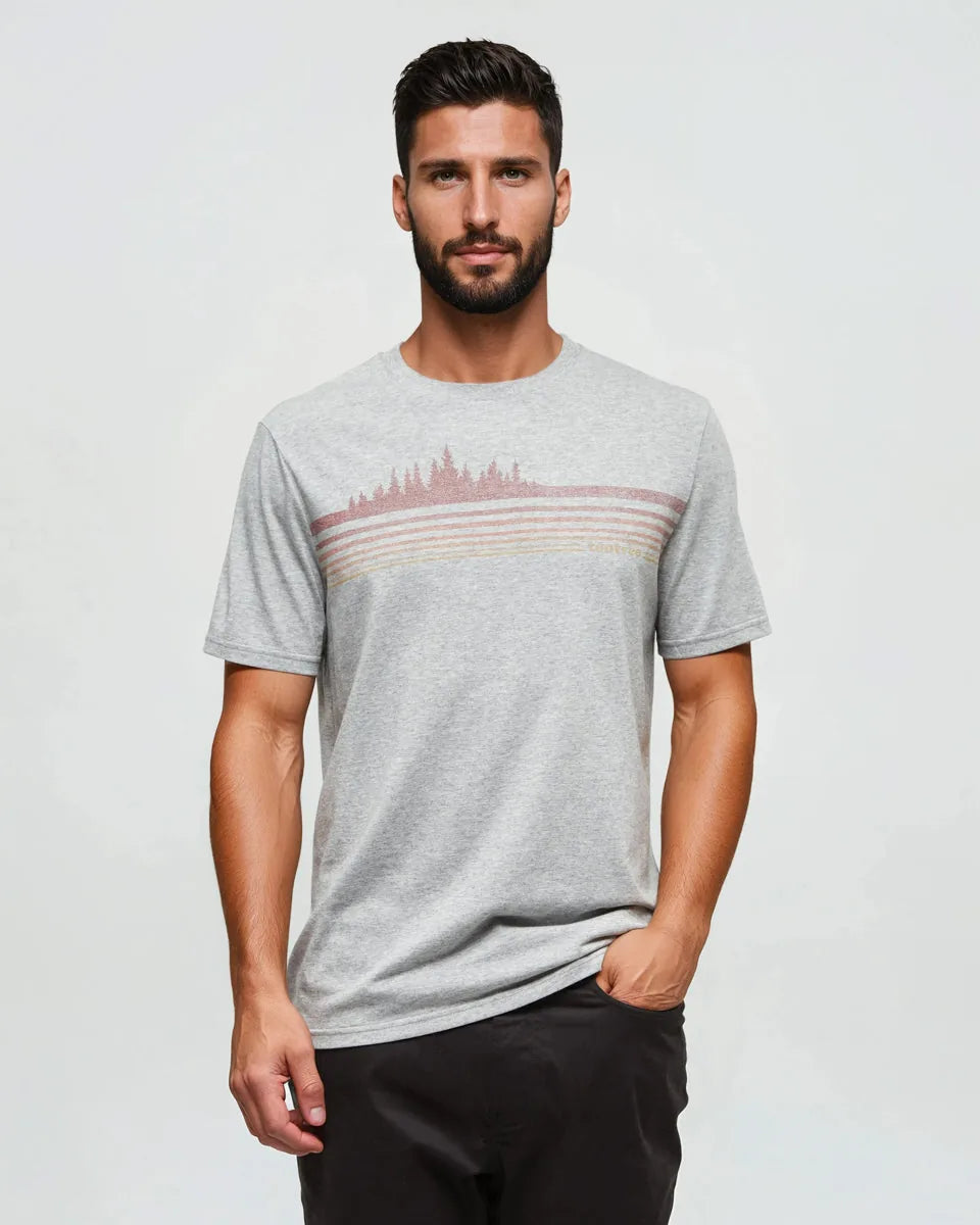 T-shirt Rétro Ligne d'Arbres Feu Sauvage