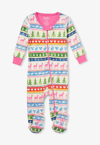 Combinaison-culotte en tricot Fairisle crème peinte pour bébé