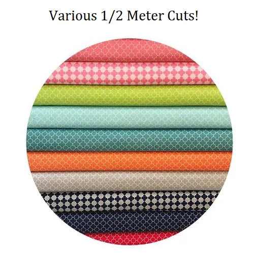 Coupes de tissu variées de 1/2 mètre, couleurs diverses