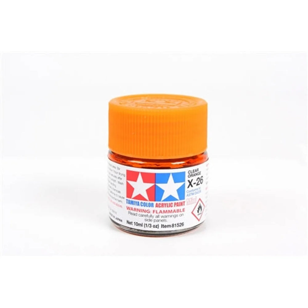 Tamiya Acrylic X-26 Clear Orange Mini Bottle 10mL (1/3oz)