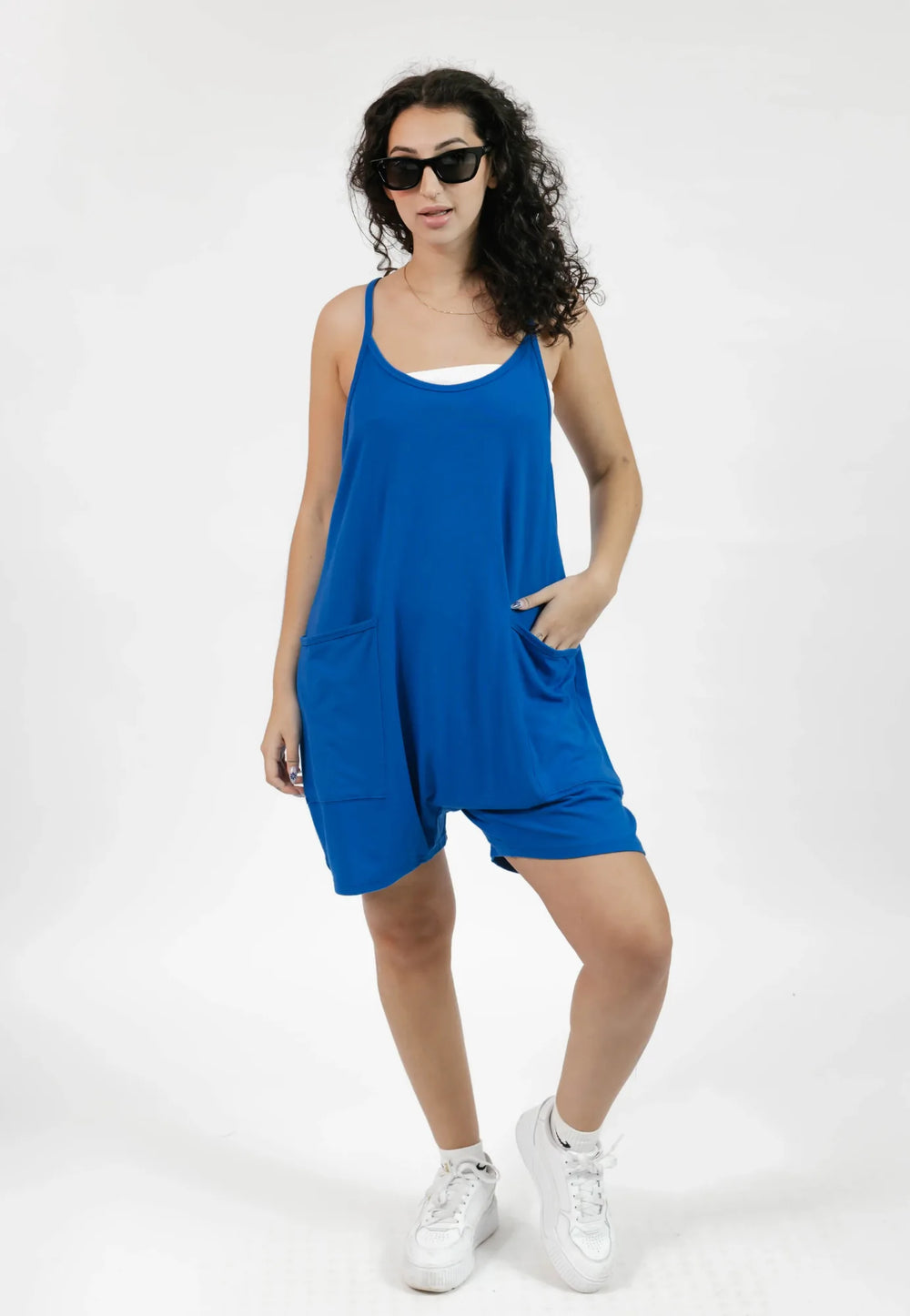 Combinaison courte Abigael en bleu nautique