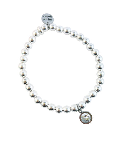 Bracelet à breloque avec lunette en hématite - Argent