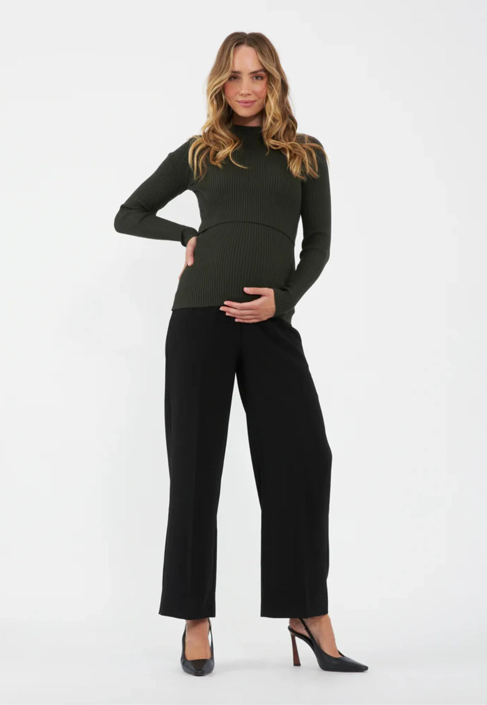 Pantalon ample Alexa, maternité, noir