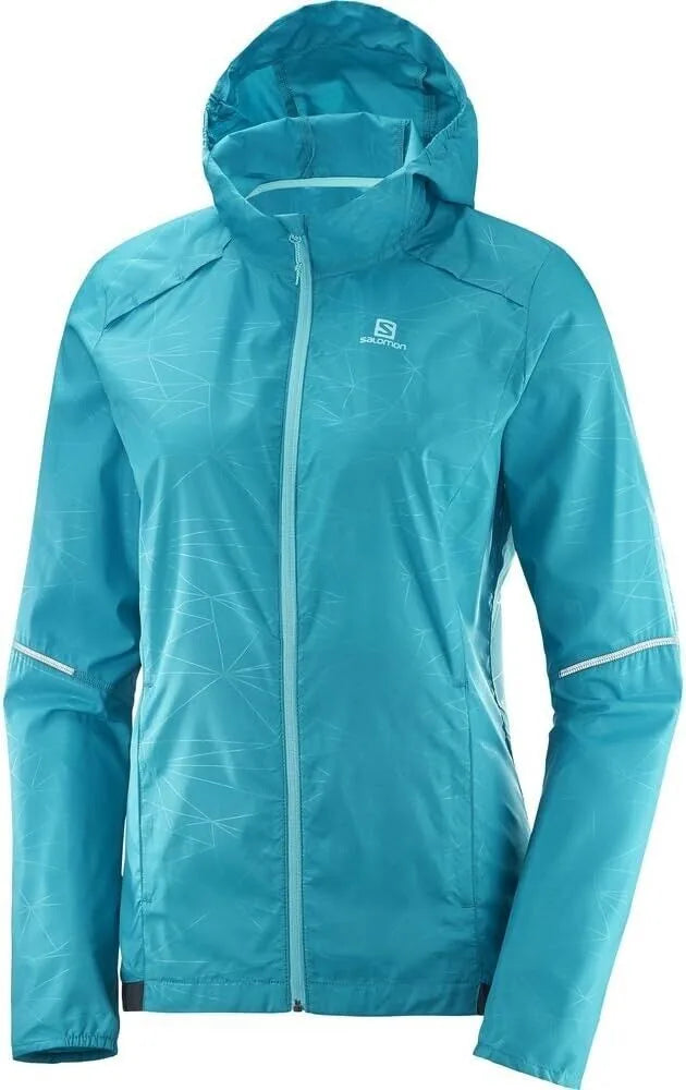 Chandails à capuchon ultralégers coupe-vent Salomon Agile Wind Print pour femmes