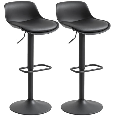 Zee Ensemble de 2 tabourets de comptoir/bar avec hauteur réglable et siège pivotant - Noir