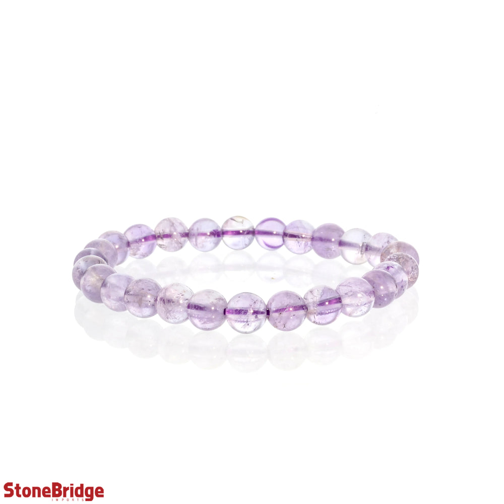Bracelet Rond Améthyste Mauve Clair - 8mm