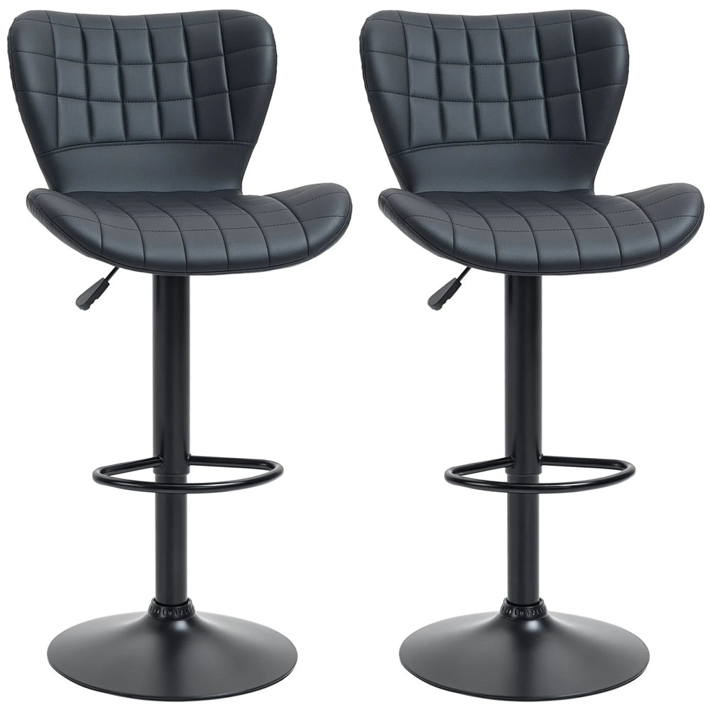 Tabourets de comptoir/bar Avion avec hauteur réglable et pivotant - Ensemble de 2 - Noir