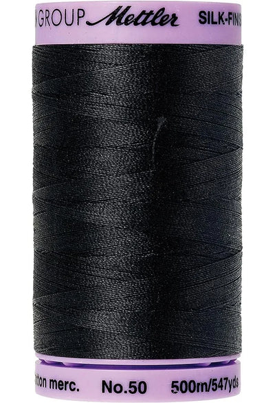 Mettler Silk-Finish - Noir - Fil de coton uni 50wt 547 vg / 500 m