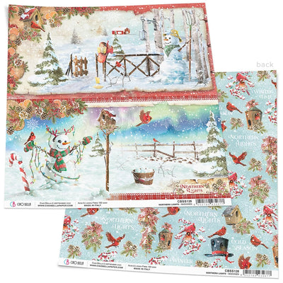 Feuille de papier Ciao Bella Snowmen 12"x12" 1 feuille