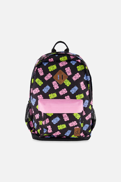Sac à dos pour enfants noir imprimé oursons en gélatine