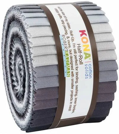 Robert Kaufman 2.5po Bandes Coton Kona Palette Ciel Orageux, (MINI 24pc Rouleau de Tissu)