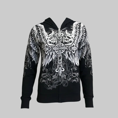 Women's Angel Wings Cross Hoodie