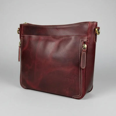 Buffalo Leather Crossbody Bag with Card Organizer
