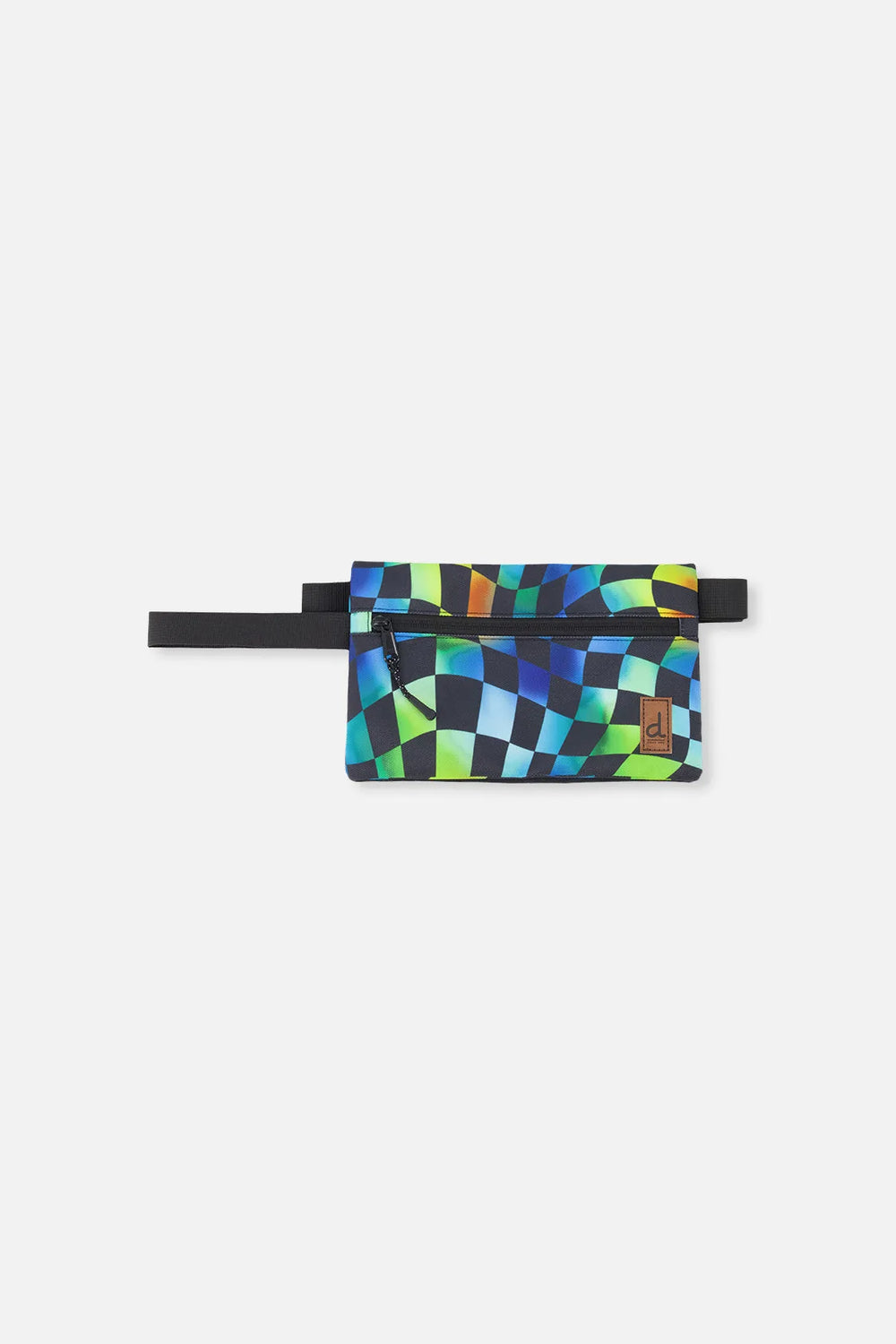 Trousse à crayons imprimé à carreaux bleus