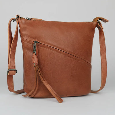 Sac bandoulière MET en cuir véritable. Organisateur urbain épuré